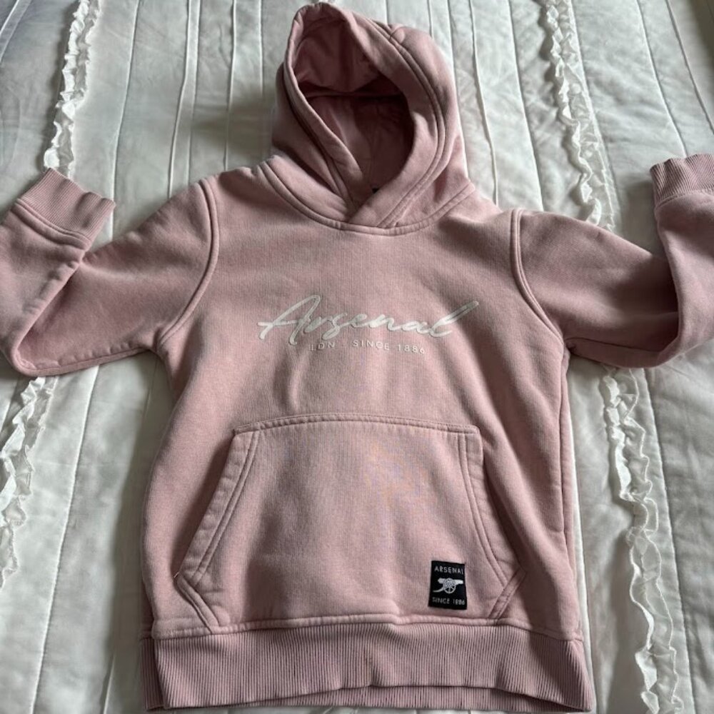 Gunner's Arsenal Football Club Official 6/7 Youth Pink Hooded Sweatshirt